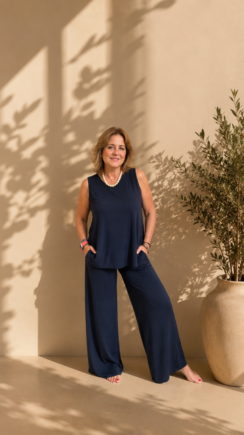 Pantalón Fluido Azul Marino
