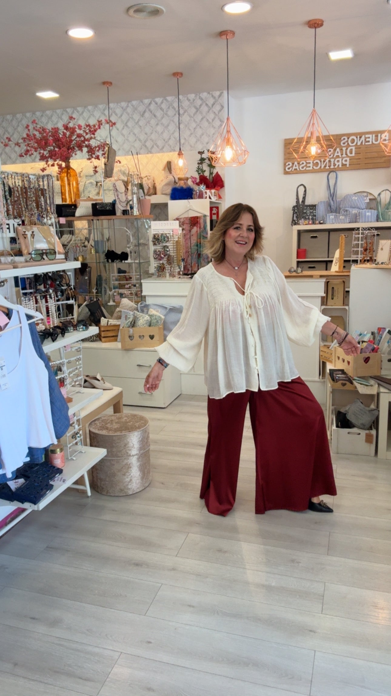 Pantalón Raso Burdeos