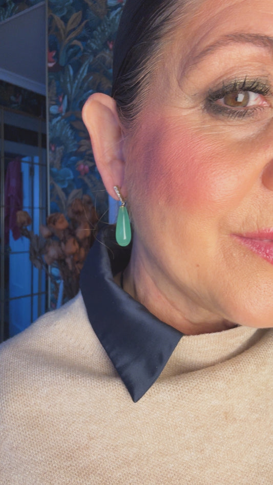 Silver Earrings with Peridot - Exclusive Teardrop Design