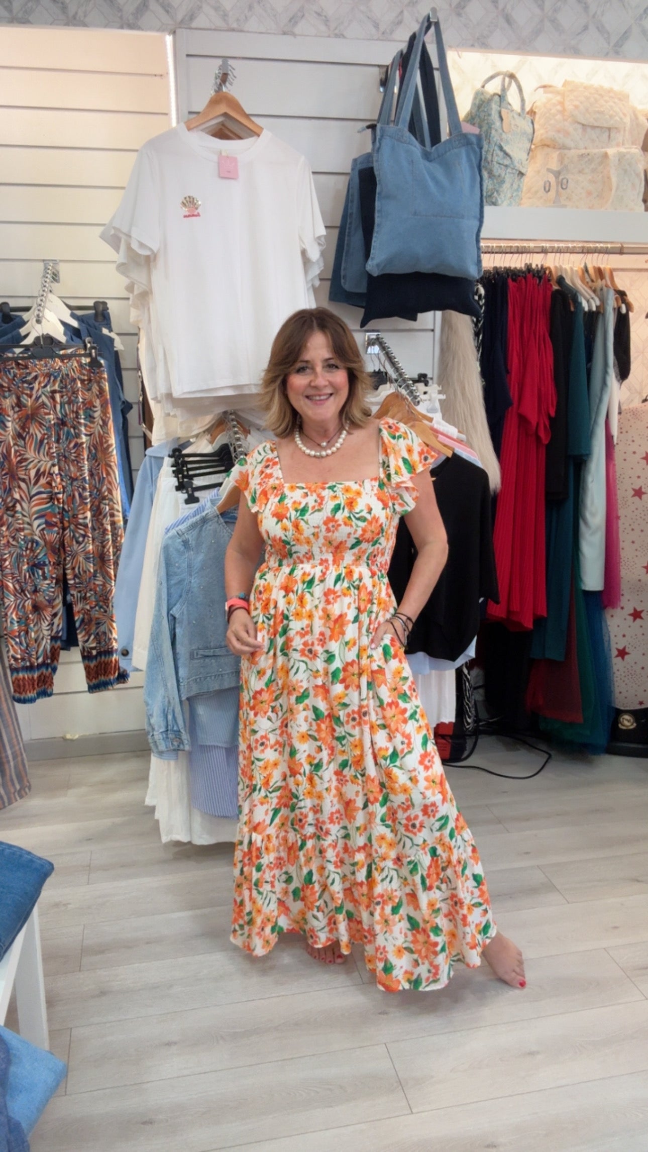 Vestido Floral Naranja