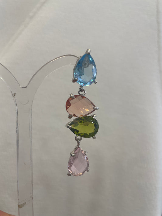 Pendientes Plata Piedra facetada