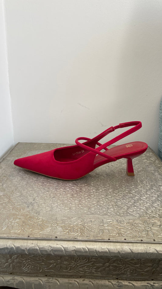 Zapato tacón Rojo Punta Satine