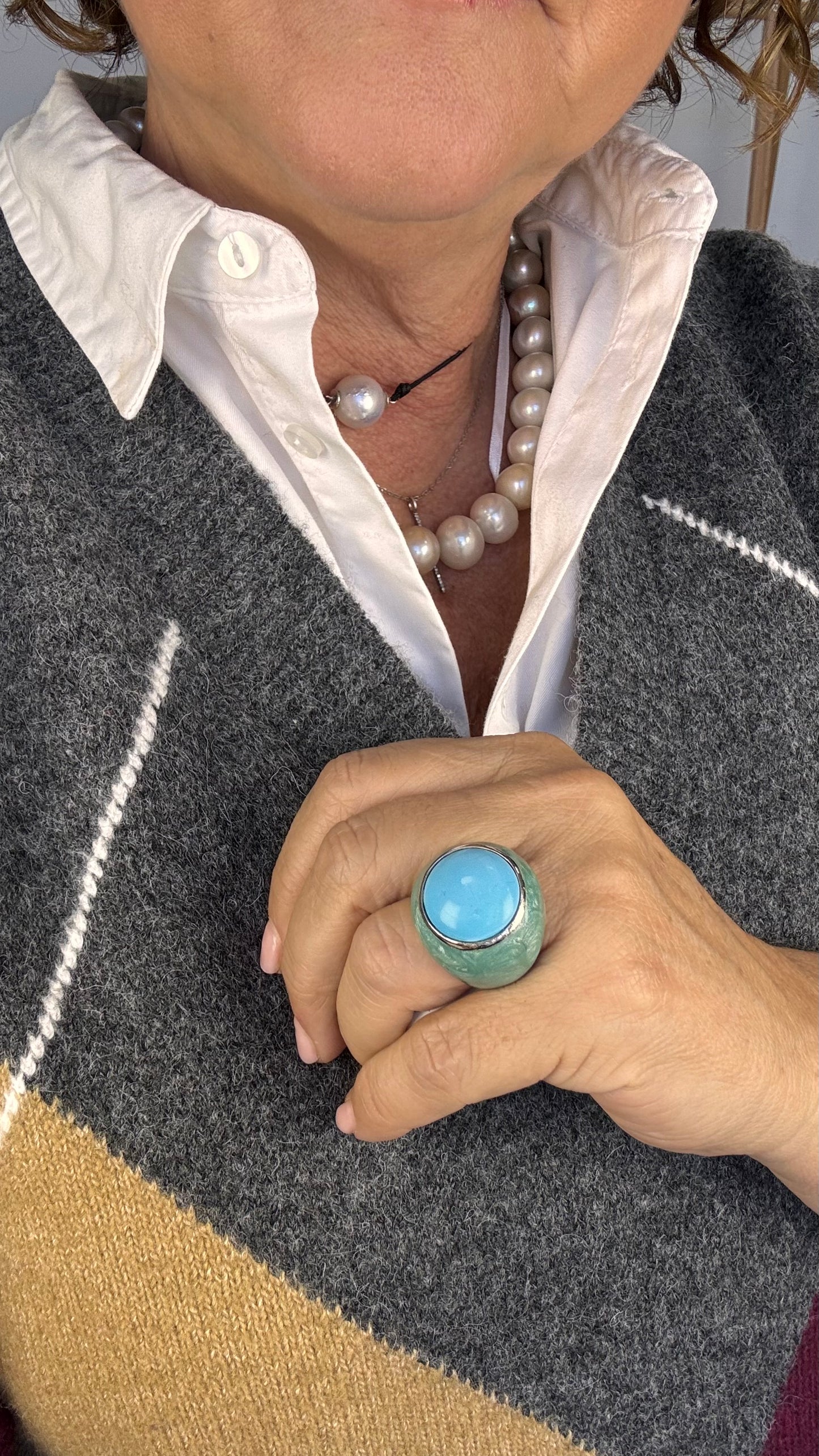 Formentera Silver and Enamel Ring