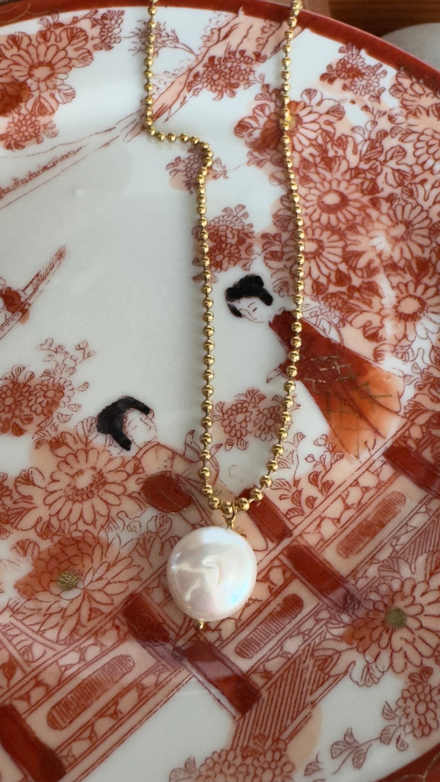 Collar Acero y Perla Gante