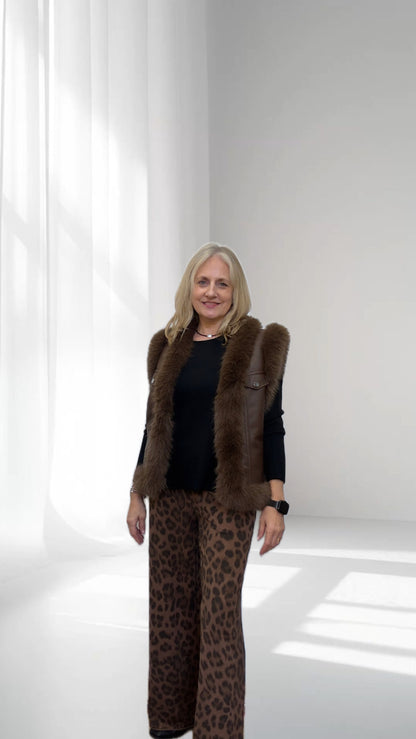 Chaleco Eco Piel con Pelo Sintético - Talla Única | BDP