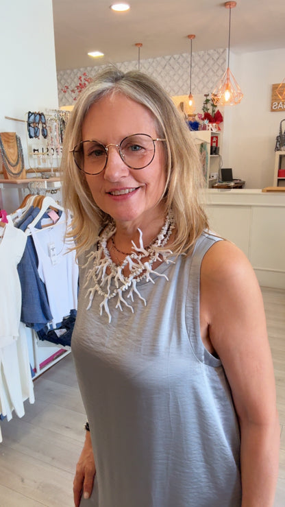 Vestido Raso Plata