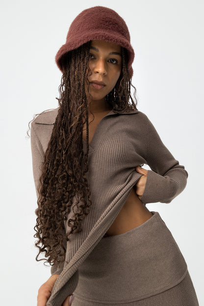 Tiffosi Women's High Neck Polo Knit Sweater - Elegant Jumper