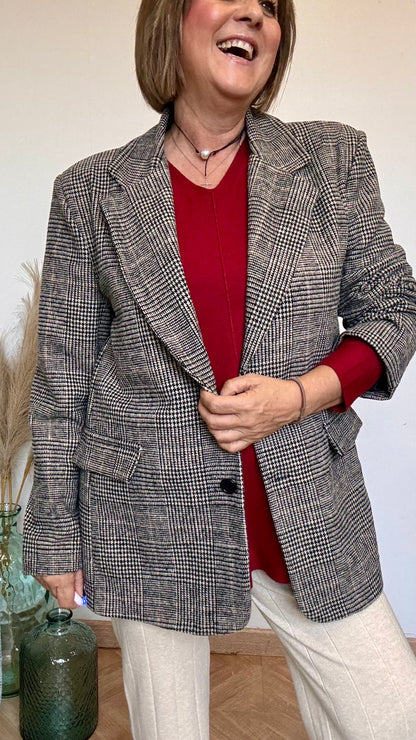 Americana Toledo Plaid Jacket - Elegant Women's Jacket, One Size