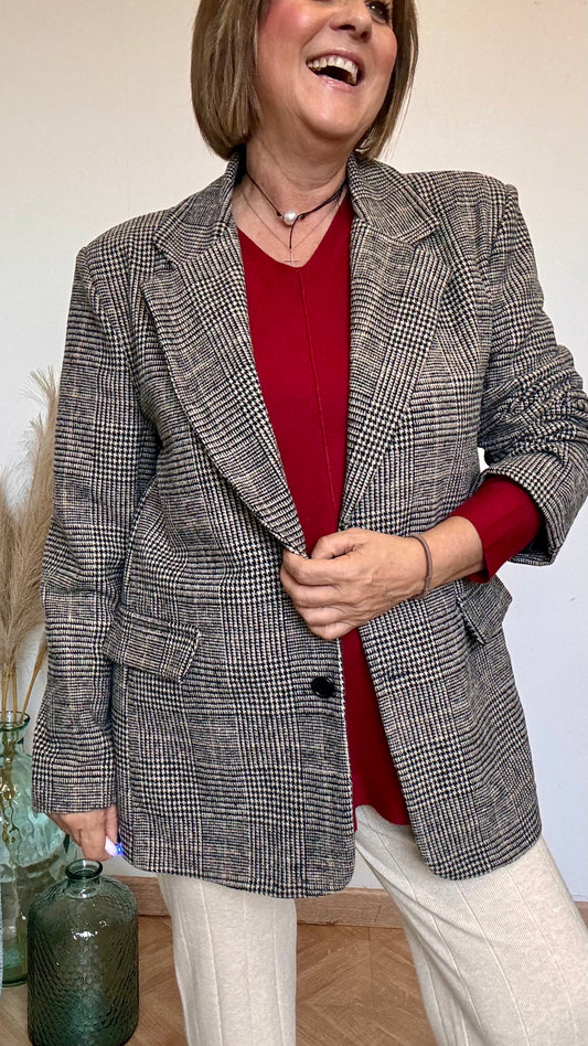 Americana Toledo Plaid Jacket - Elegant Women's Jacket, One Size