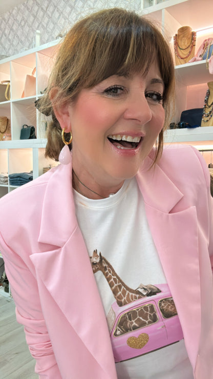 Fitted Barbie Pink Blazer - Elegant Women's Jacket