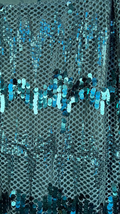 Glitter Green Skirt with Sparkling Sequins and Elastic Waistband TIFFOSI Sizes ML