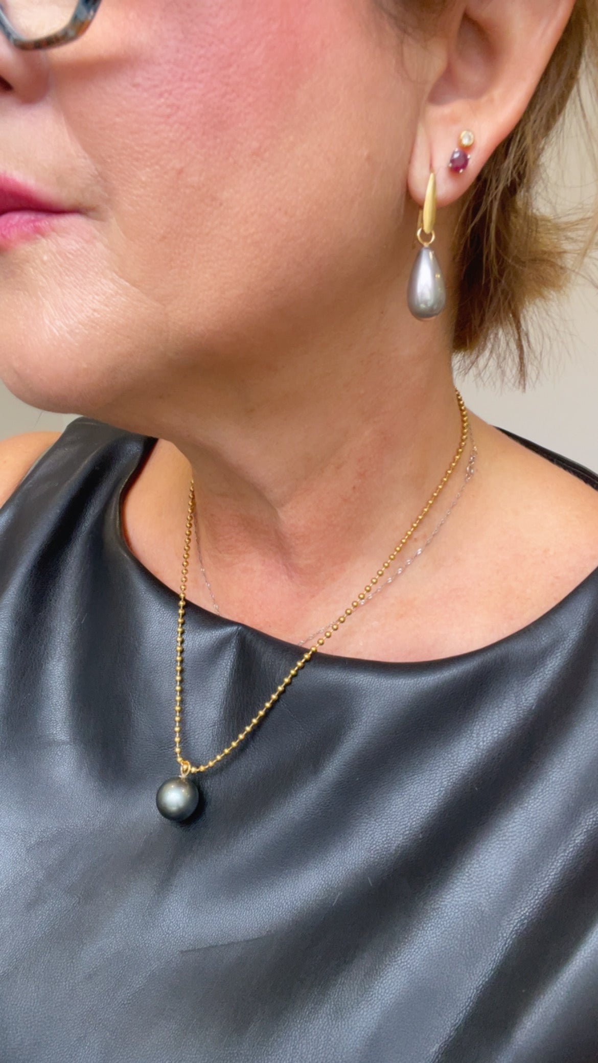 Steel and Pearl Magic Earrings