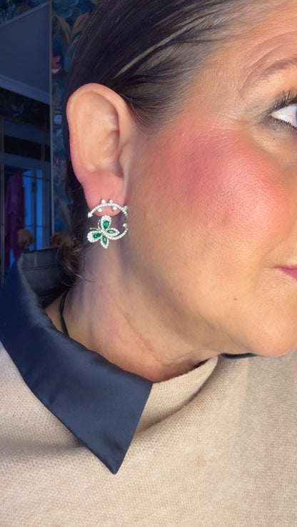 Pendientes de Plata Circonitas Geométricos - Diseño Minimalista Pegados