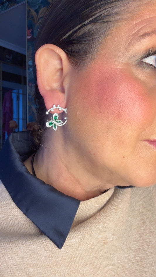 Pendientes de Plata Circonitas Geométricos - Diseño Minimalista Pegados