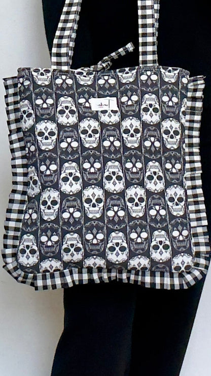 Handmade Skull Canvas Bag - Rocker Style