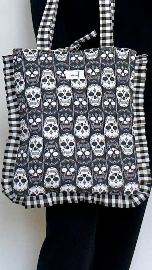 Handmade Skull Canvas Bag - Rocker Style