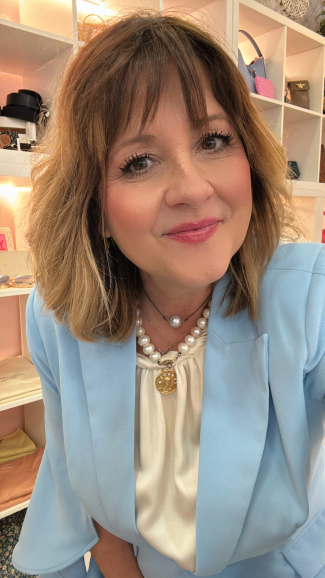 Light Blue Jacket with Ruffled Sleeves - Fitted Blazer for Women by Tiffosi