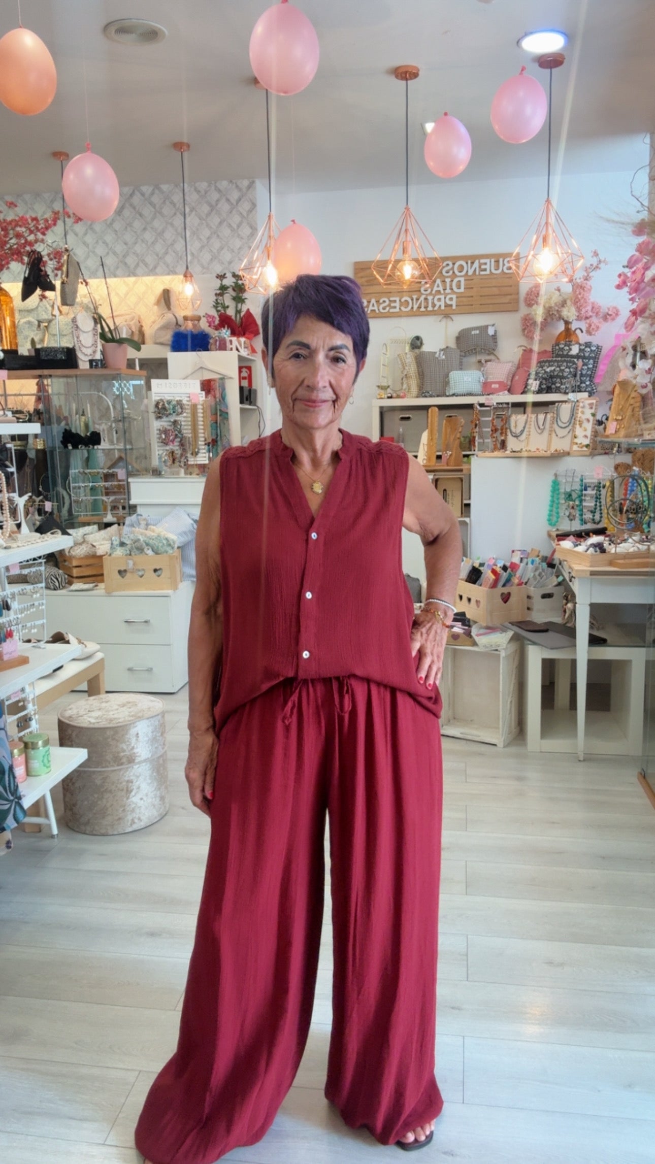 Pantalón Aladín burdeos