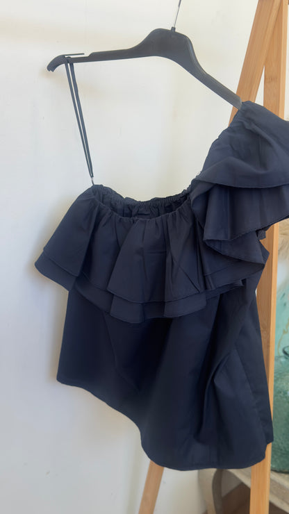 Camisa Asimétrica Azul Marino