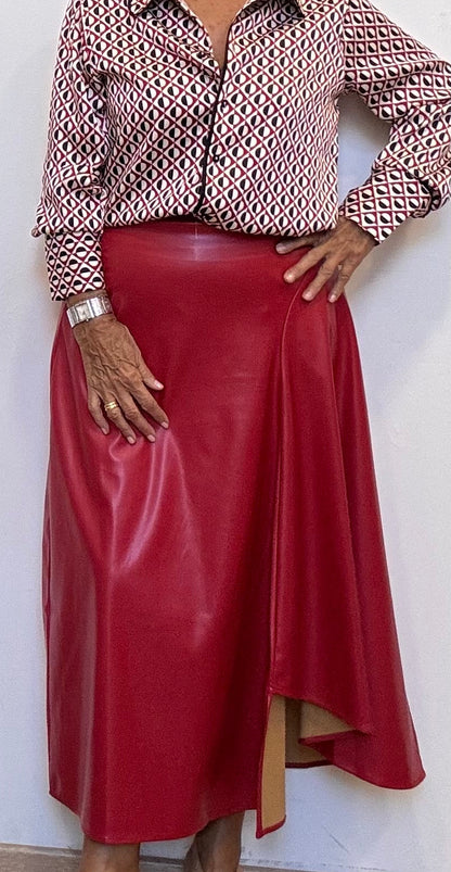 Falda Eco Piel Red