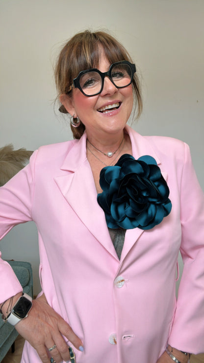 Fitted Barbie Pink Blazer - Elegant Women's Jacket