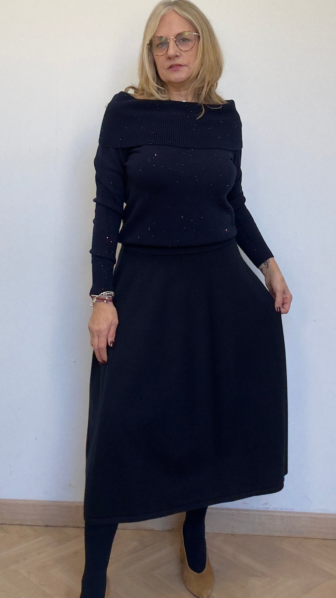 Falda Marino de Punto Barbie