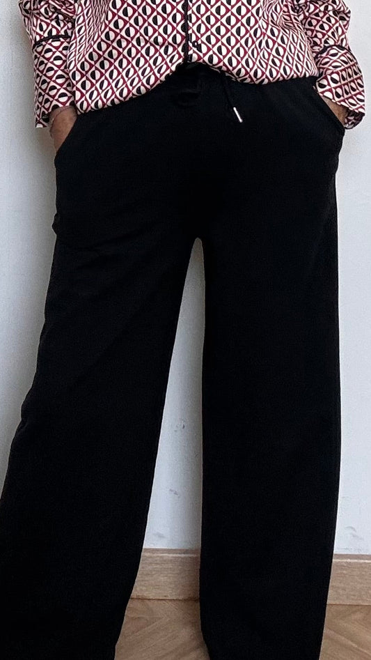 Berlin Tracksuit Bottoms with Elastic Waistband, Black, TIFFOSI, Sizes SML
