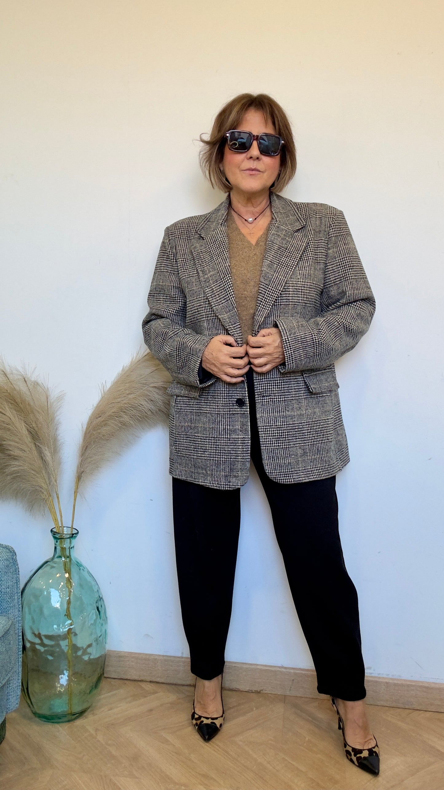 Americana Toledo Plaid Jacket - Elegant Women's Jacket, One Size