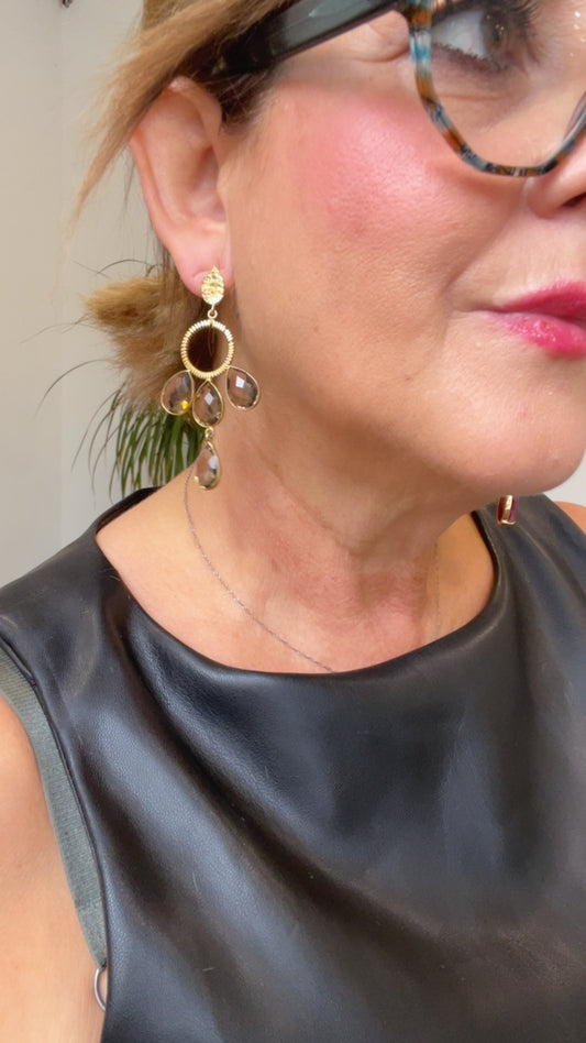 Pendientes Cuarzo Fumé
