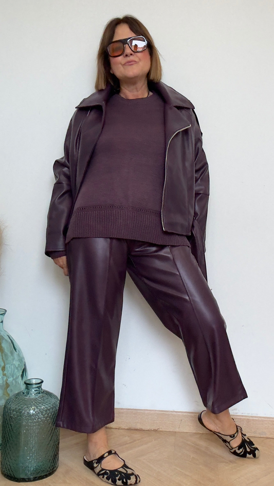 Chaqueta Eco Piel Vino