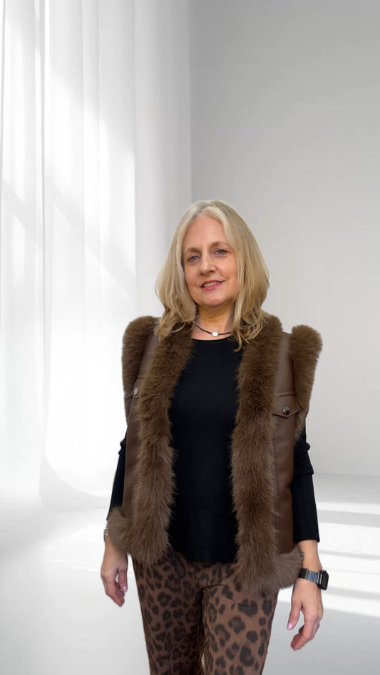 Chaleco Eco Piel con Pelo Sintético - Talla Única | BDP