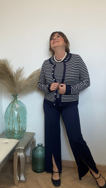 Chaqueta punto rayada Blanche