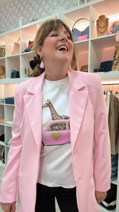 Fitted Barbie Pink Blazer - Elegant Women's Jacket