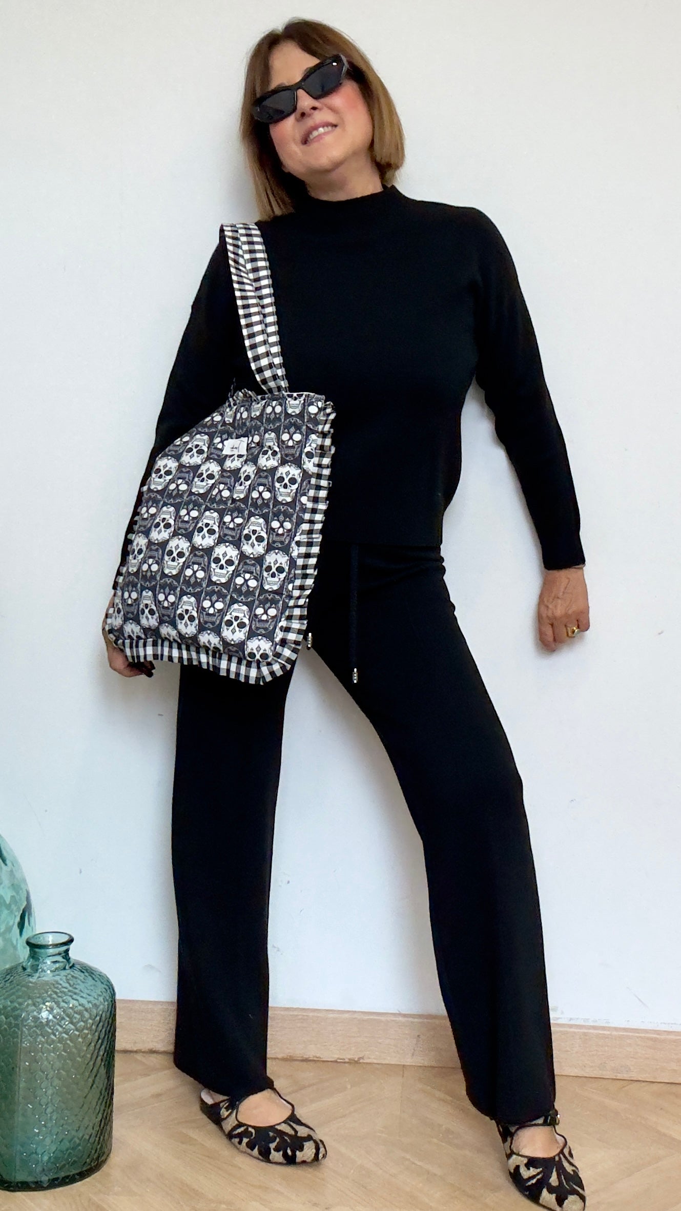 Handmade Skull Canvas Bag - Rocker Style