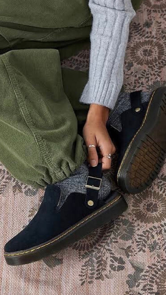 Suede slingback shoes