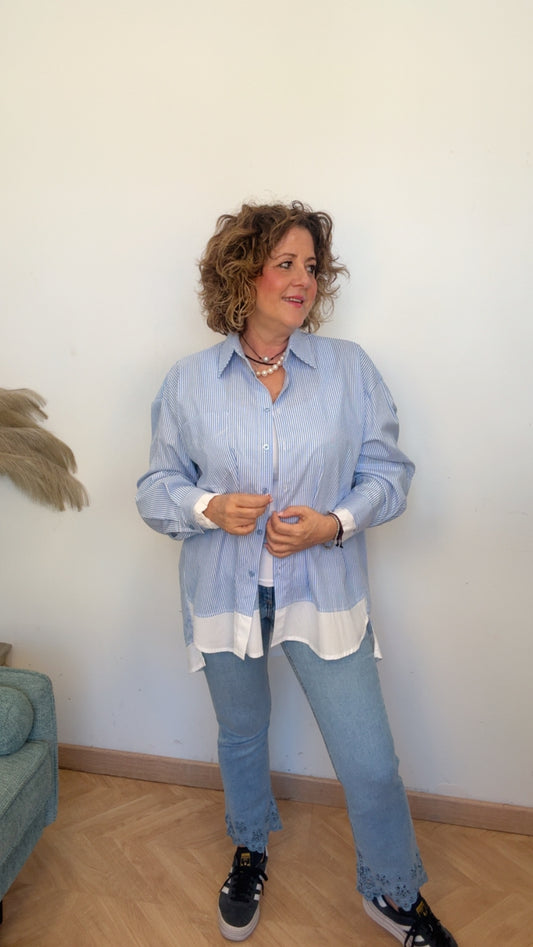 Camisa Rayas Azul Bebé