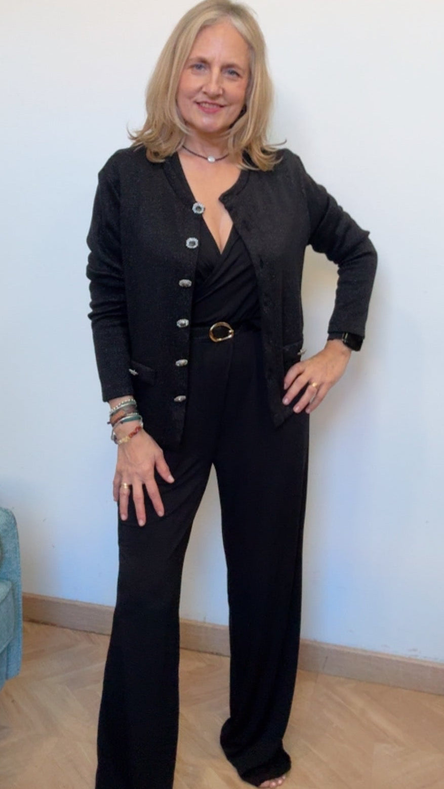 chaqueta de punto glitter Glam