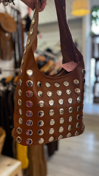 Bolso piel de tachuelas Laia
