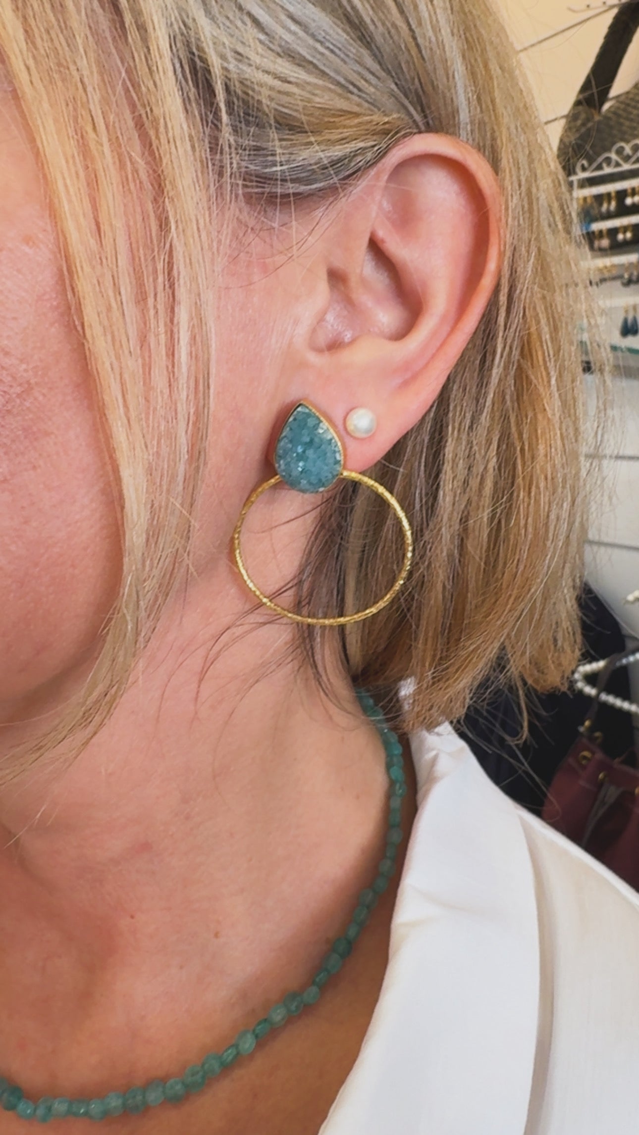 Pendientes con drusas verdes